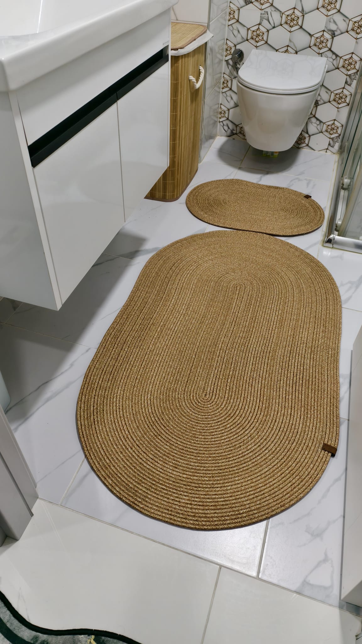 Jüt Hasır 2'Li Banyo Paspas Seti