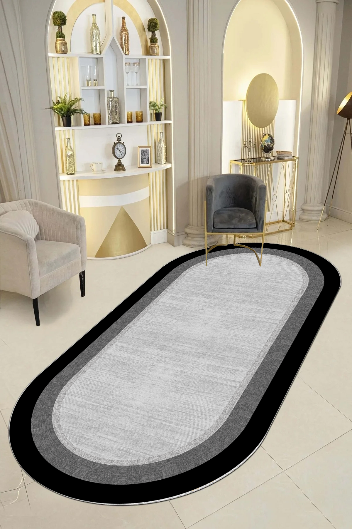 Çerçeve oval Yeni Nesil Baskılı Halı & Yolluk