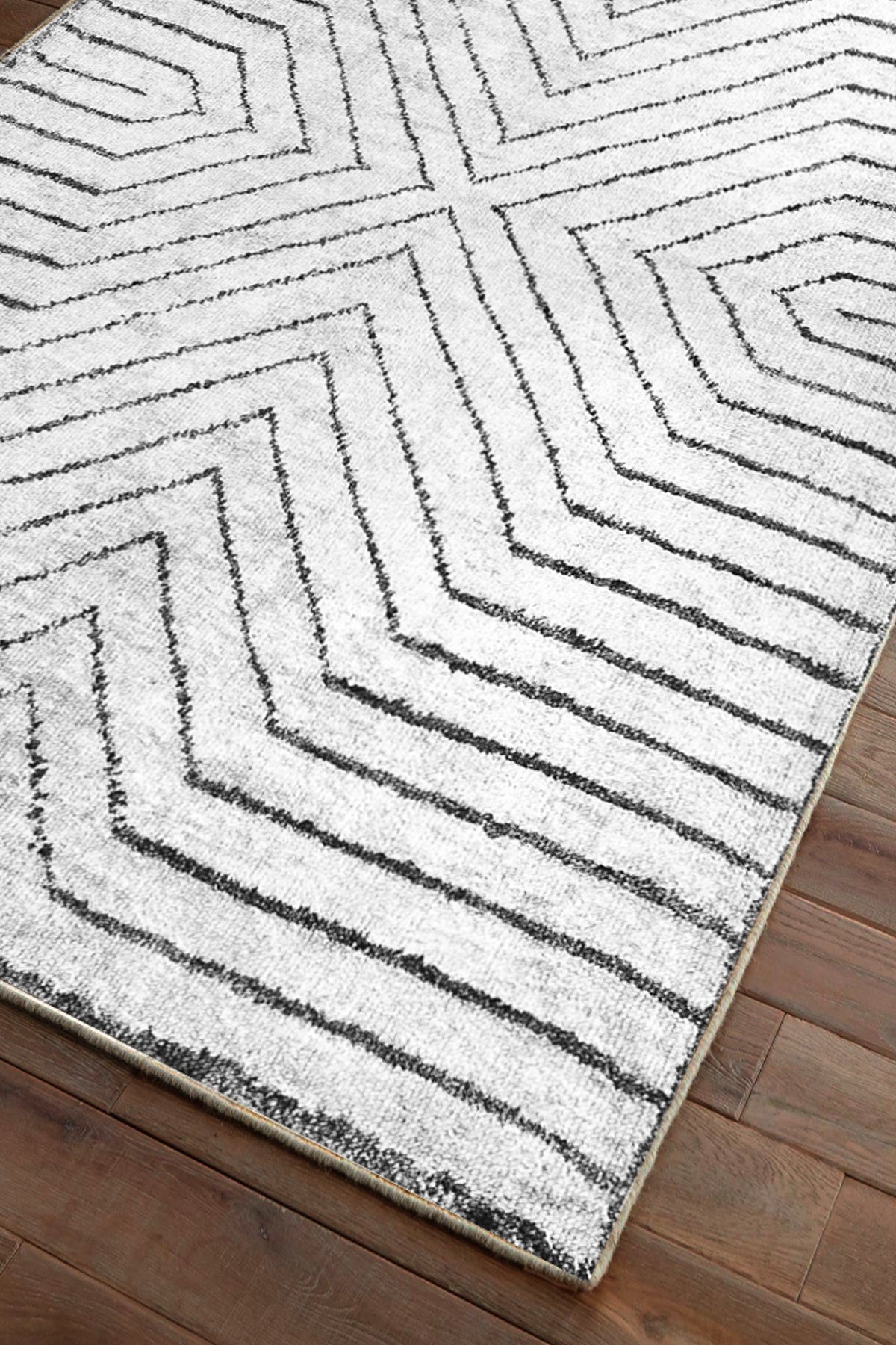 Line Gri Yeni Nesil Baskılı Halı & Yolluk