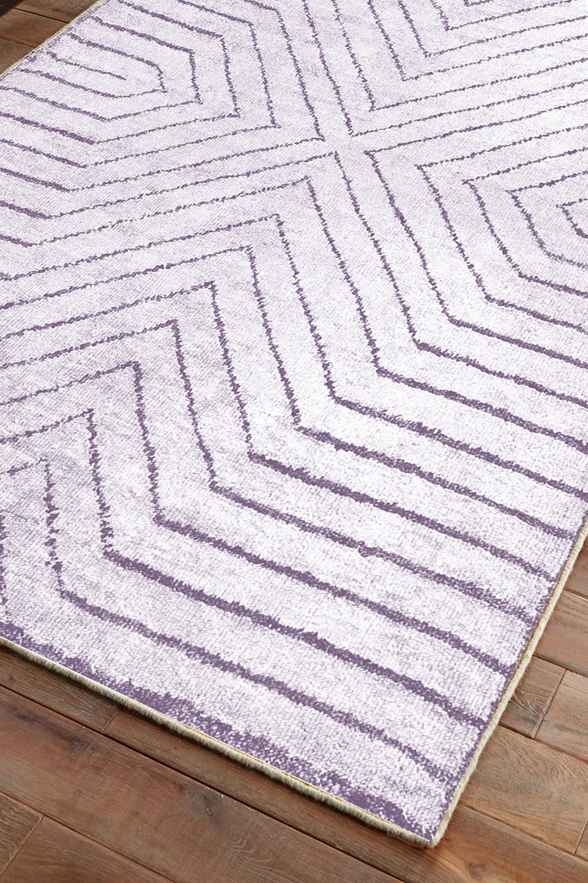 Line Lila Yeni Nesil Baskılı Halı & Yolluk