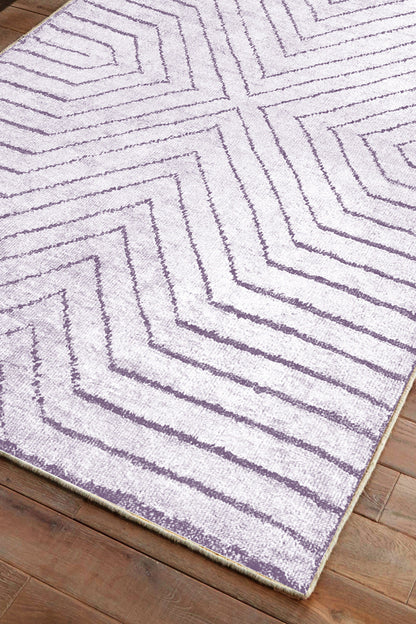 Line Lila Yeni Nesil Baskılı Halı & Yolluk