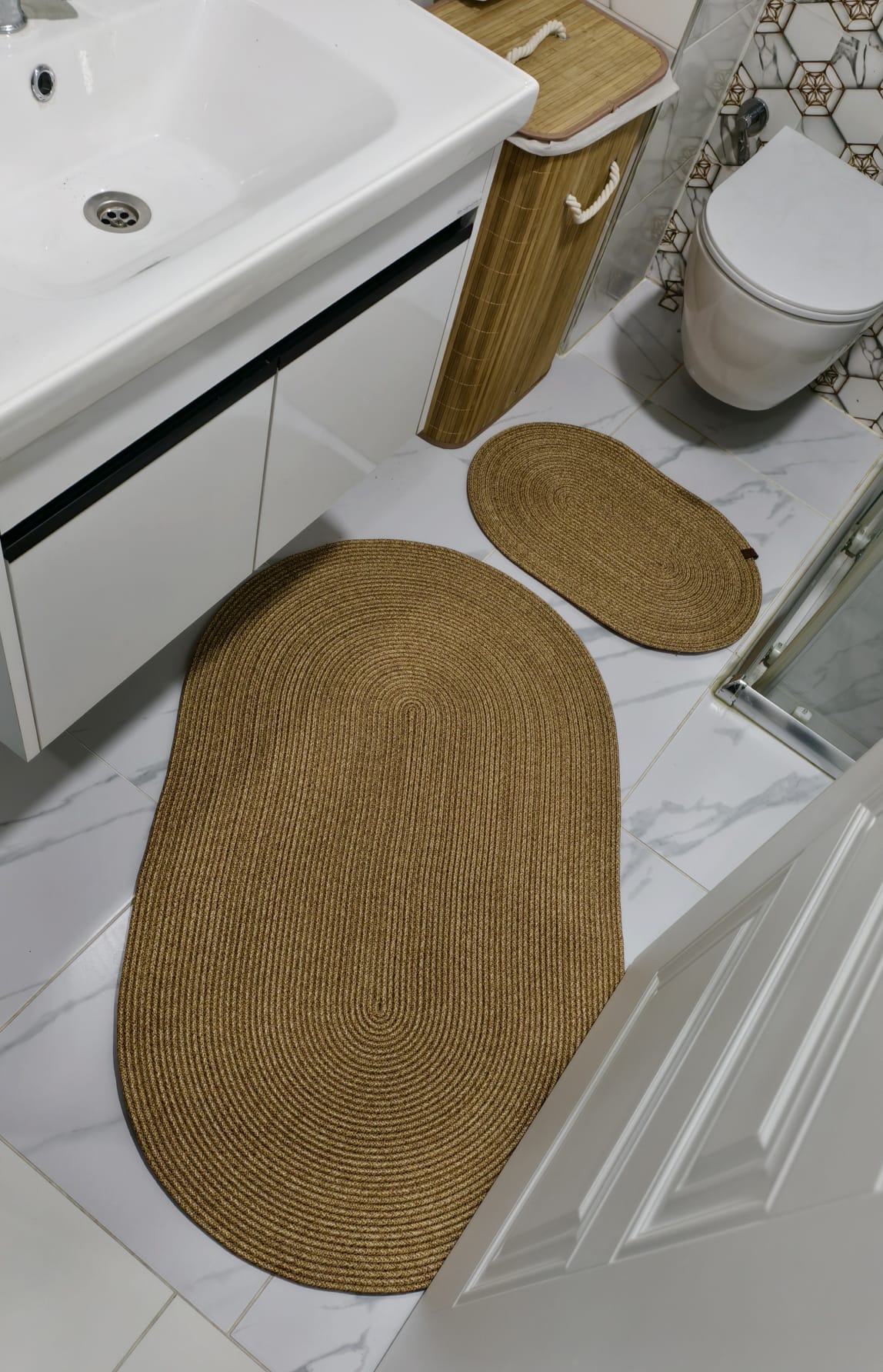 Jüt Hasır 2'Li Banyo Paspas Seti