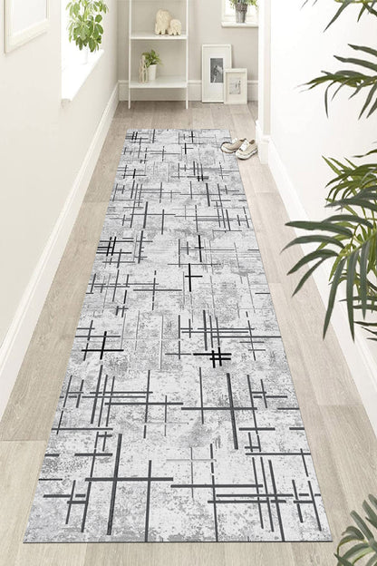 Çubuk Gri Yeni Nesil Baskılı Halı & Yolluk