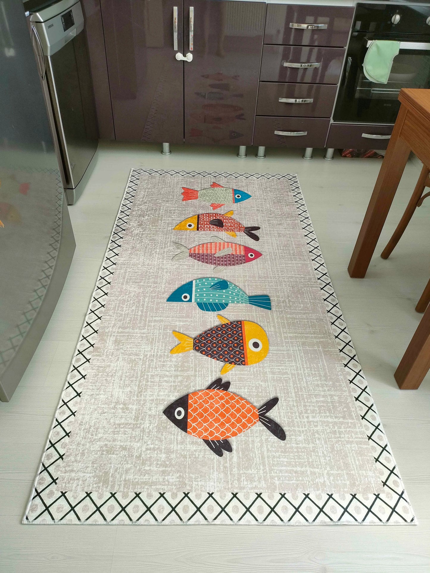 Balık Pembe Yeni Nesil Baskılı Halı & Yolluk