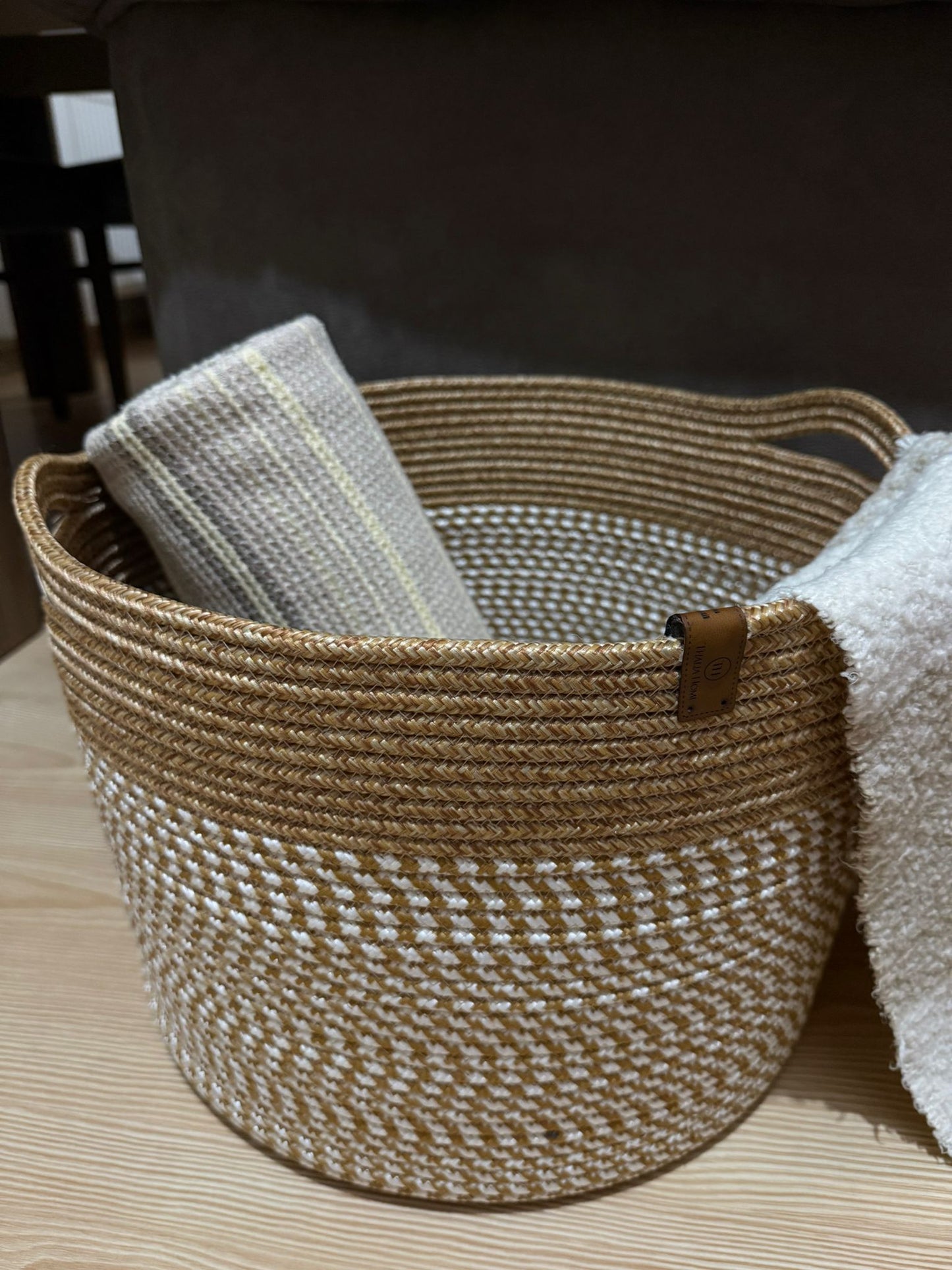 MeGaboy Jüt Sepet 40x30 cm Hasır-Krem