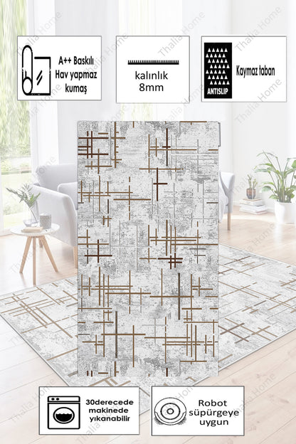 Çubuk Kahve Yeni Nesil Baskılı Halı & Yolluk