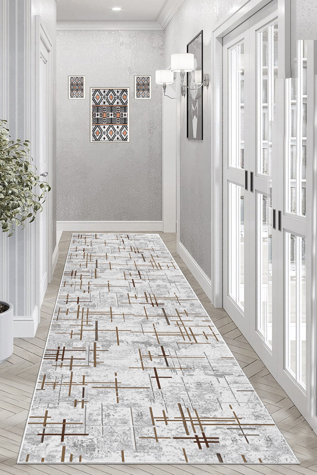 Çubuk Kahve Yeni Nesil Baskılı Halı & Yolluk