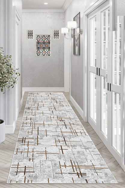 Çubuk Kahve Yeni Nesil Baskılı Halı & Yolluk