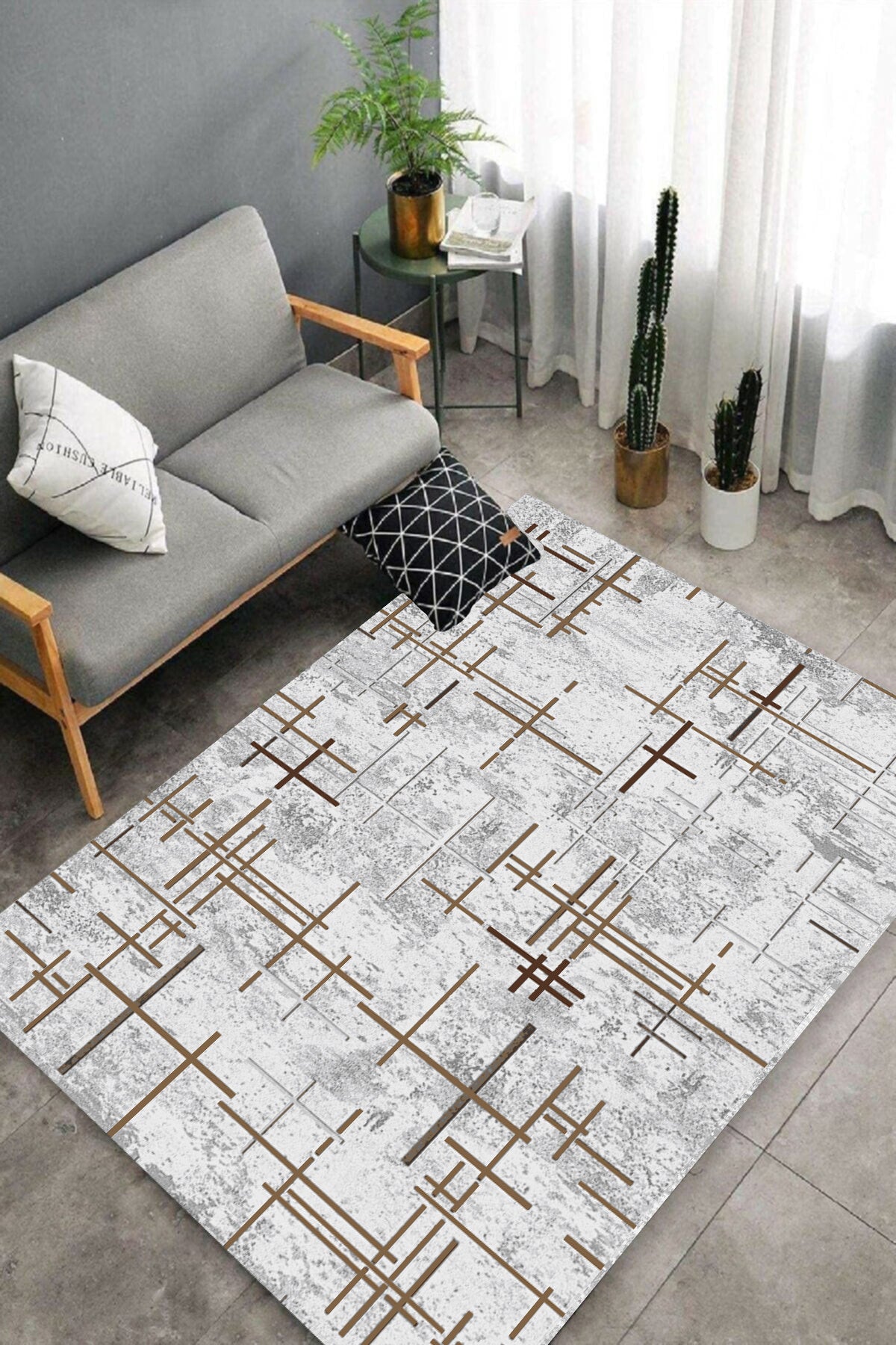 Çubuk Kahve Yeni Nesil Baskılı Halı & Yolluk