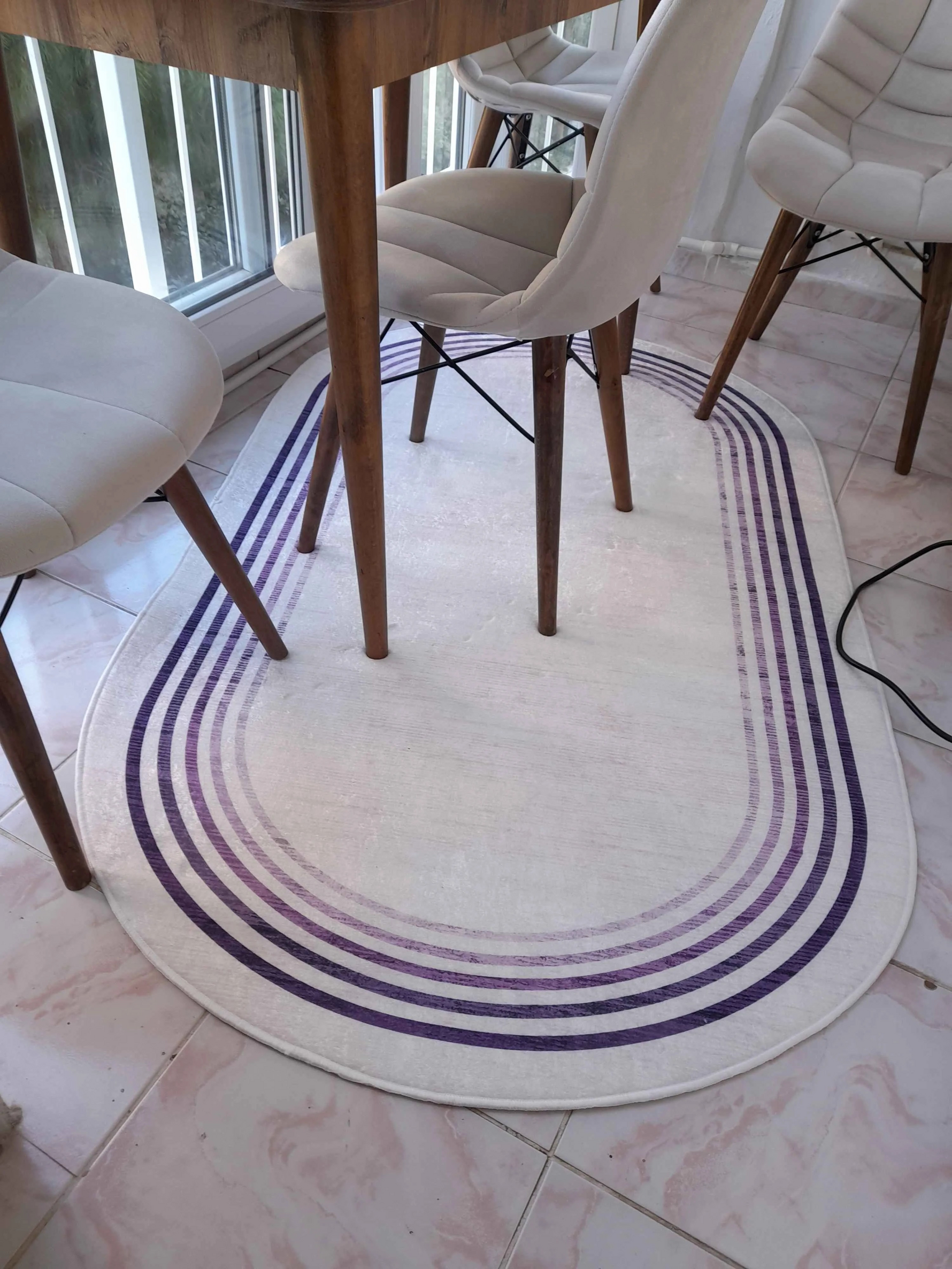 Aura pembe oval  Yeni Nesil Baskılı Halı & Yolluk
