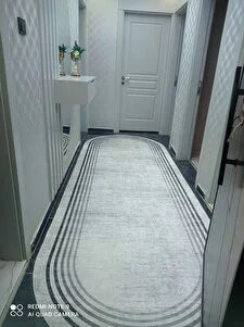Aura gri oval Yeni Nesil Baskılı Halı & Yolluk