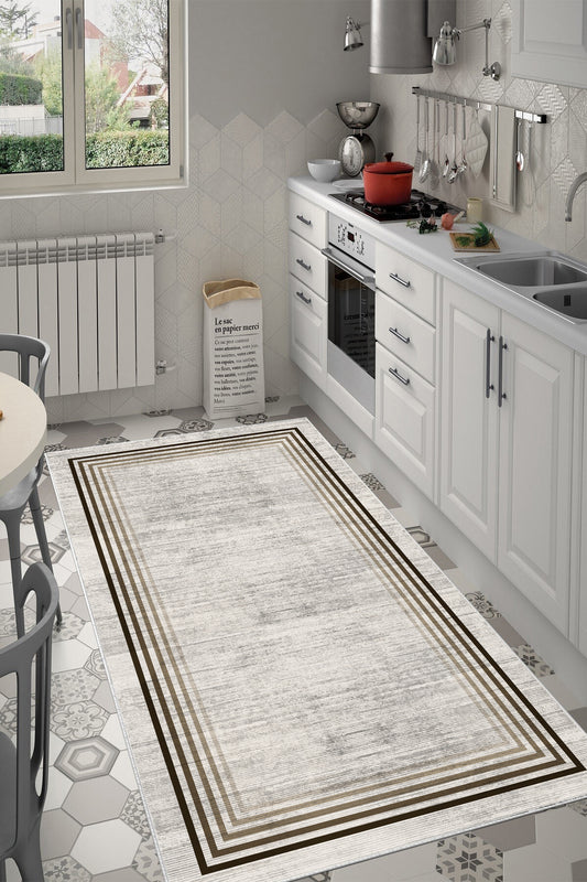 Aura Bej  Yeni Nesil Baskılı Halı & Yolluk