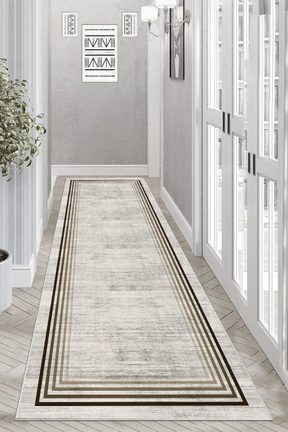 Aura Bej  Yeni Nesil Baskılı Halı & Yolluk