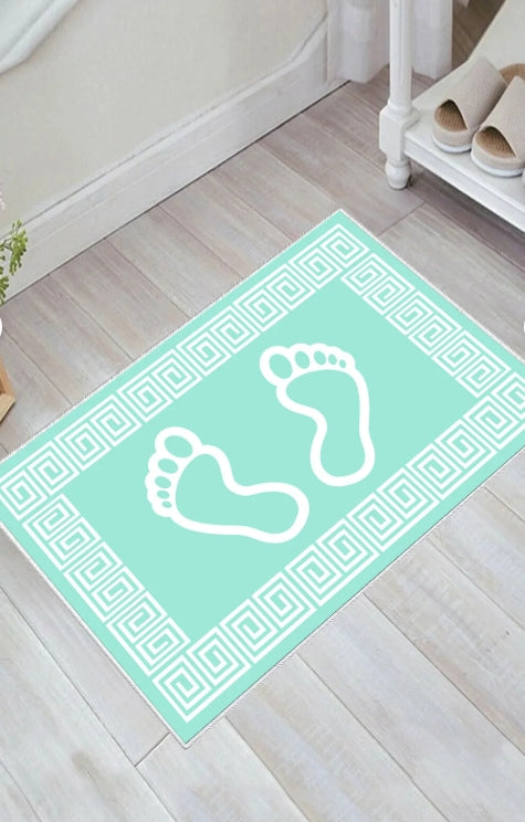 Ayak izi Banyo Paspası 40cmx60cm Turkuaz