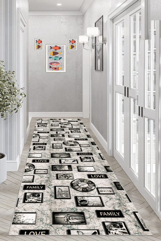 Familylove Baskılı Kaymaz Taban Mutfak Halısı