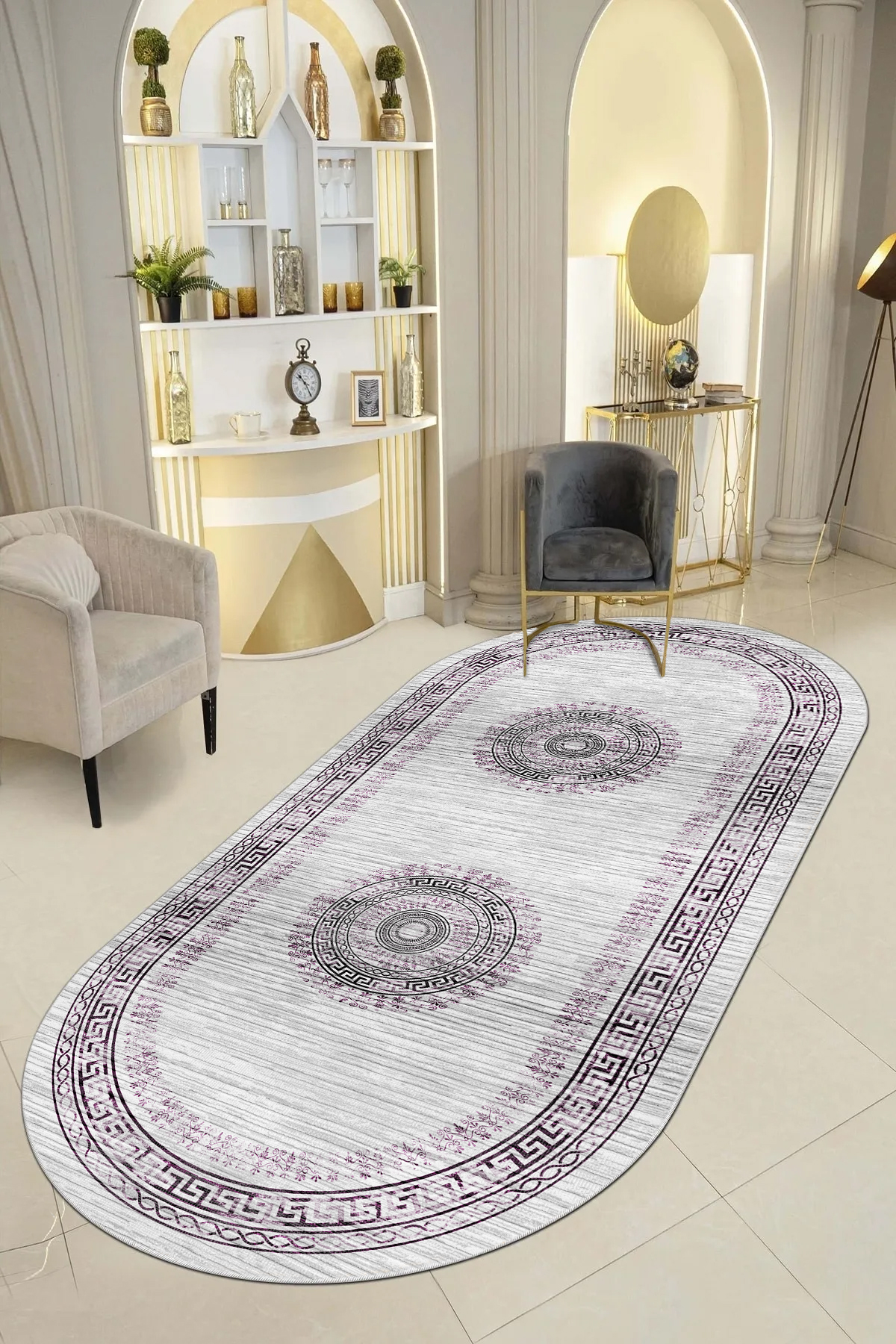 kleopatra FUŞYA oval Yeni Nesil Baskılı Halı & Yolluk