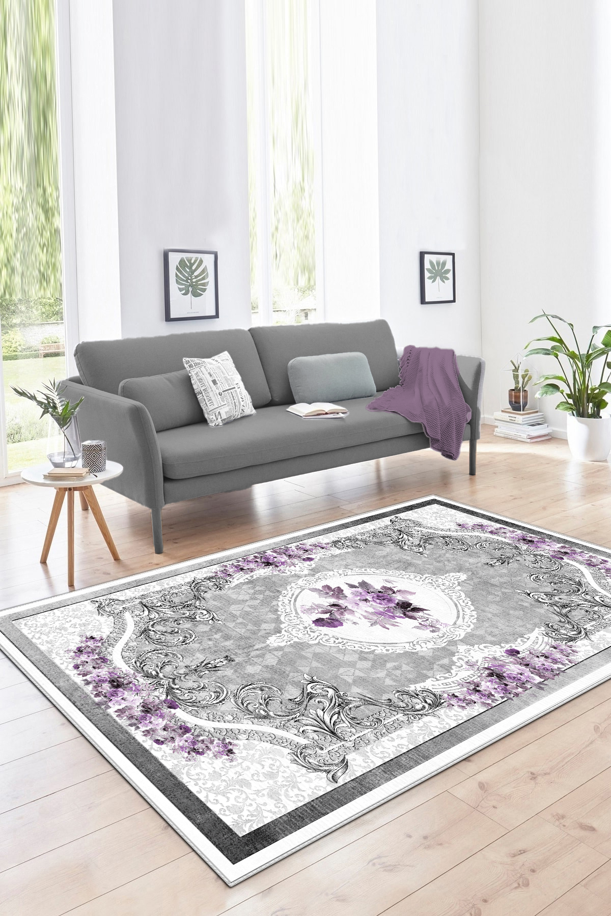 Gülbahar Mor Yeni Nesil Baskılı Halı & Yolluk
