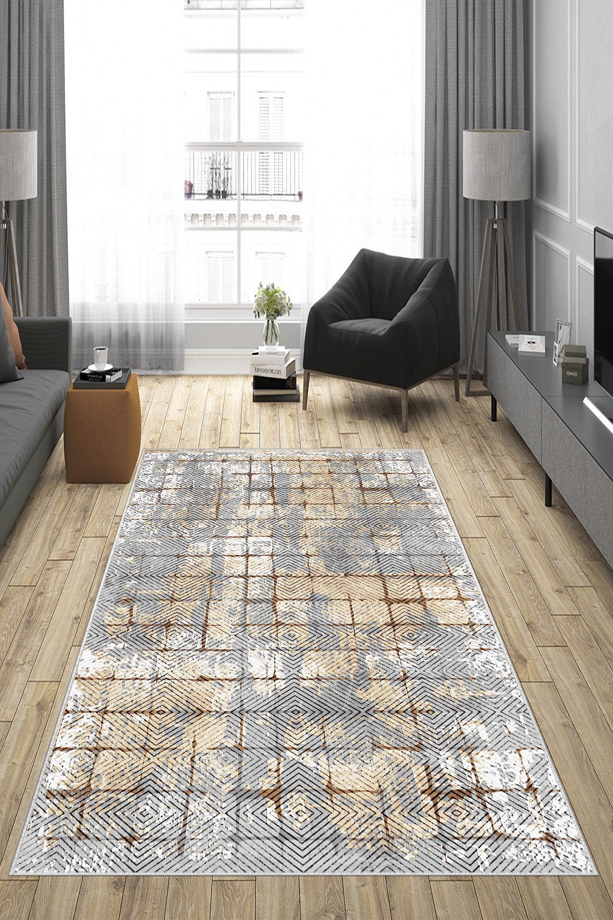 Hera Bej Yeni Nesil Baskılı Halı & Yolluk