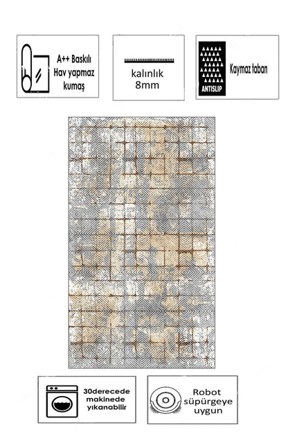 Hera Bej Yeni Nesil Baskılı Halı & Yolluk