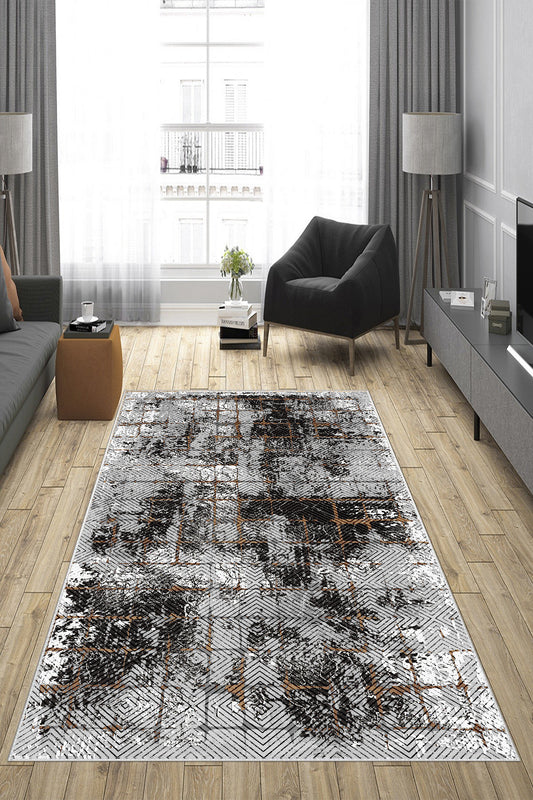 Hera Gri Yeni Nesil Baskılı Halı & Yolluk