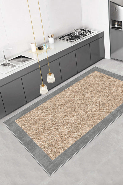 Hasır Gri Yeni Nesil Baskılı Halı & Yolluk