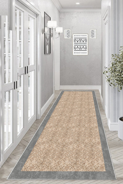 Hasır Gri Yeni Nesil Baskılı Halı & Yolluk
