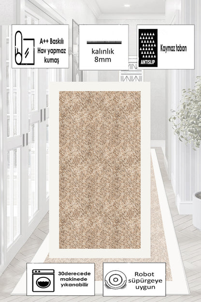 Hasır Krem Yeni Nesil Baskılı Halı & Yolluk