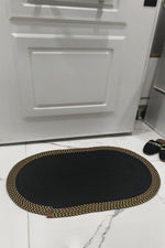 Jüt Kilim Oval Hasır Halı  Siyah-Kahve