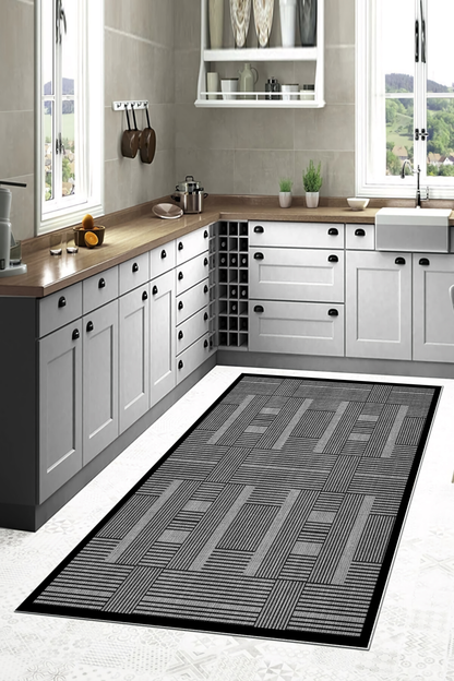JutDizayn Baskılı Kaymaz Taban Mutfak Halısı