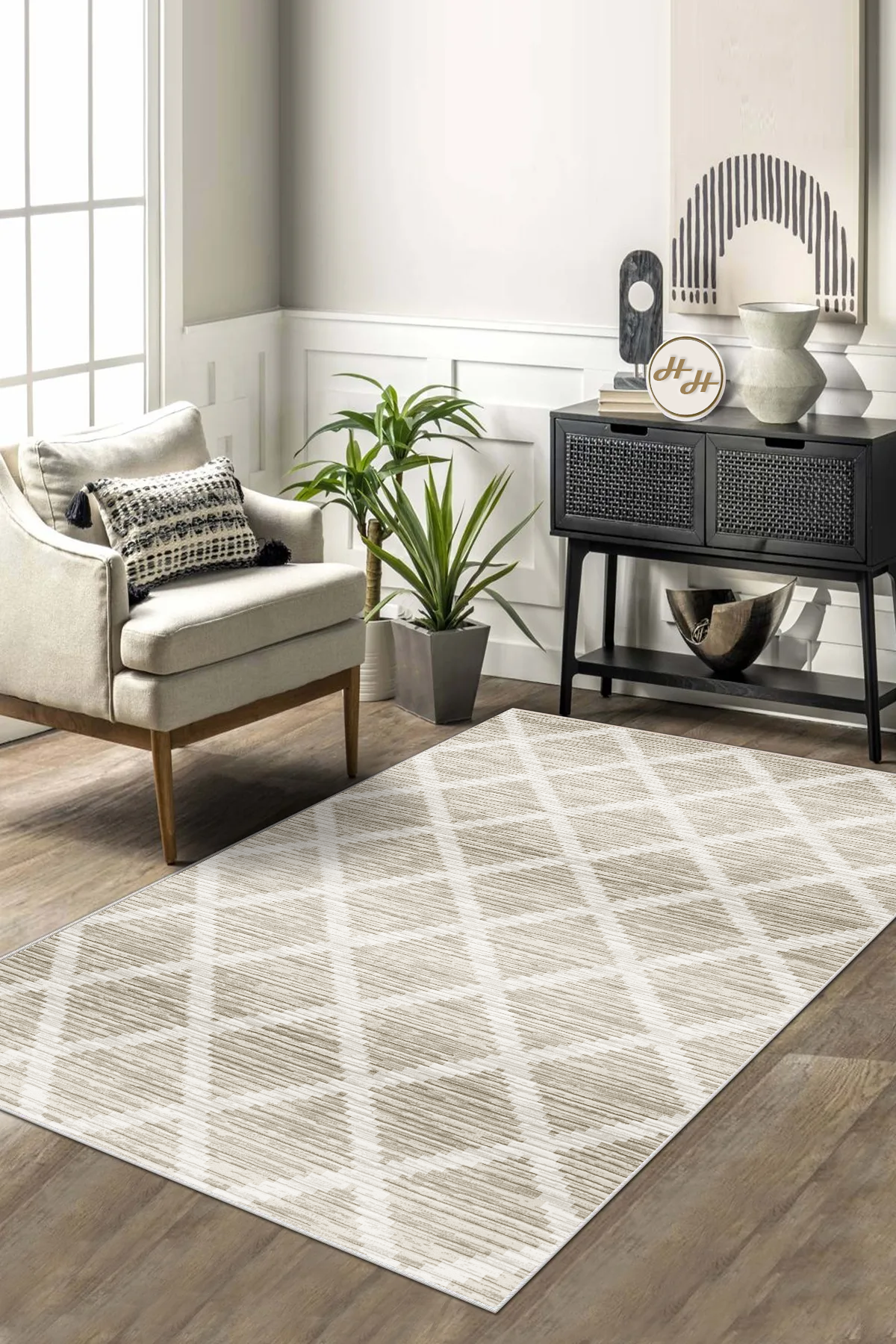 Hazal kahve Yeni Nesil Baskılı Halı & Yolluk