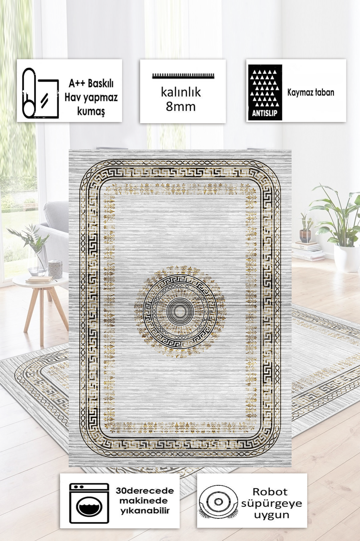 kleopatra Hardal Yeni Nesil Baskılı Halı & Yolluk