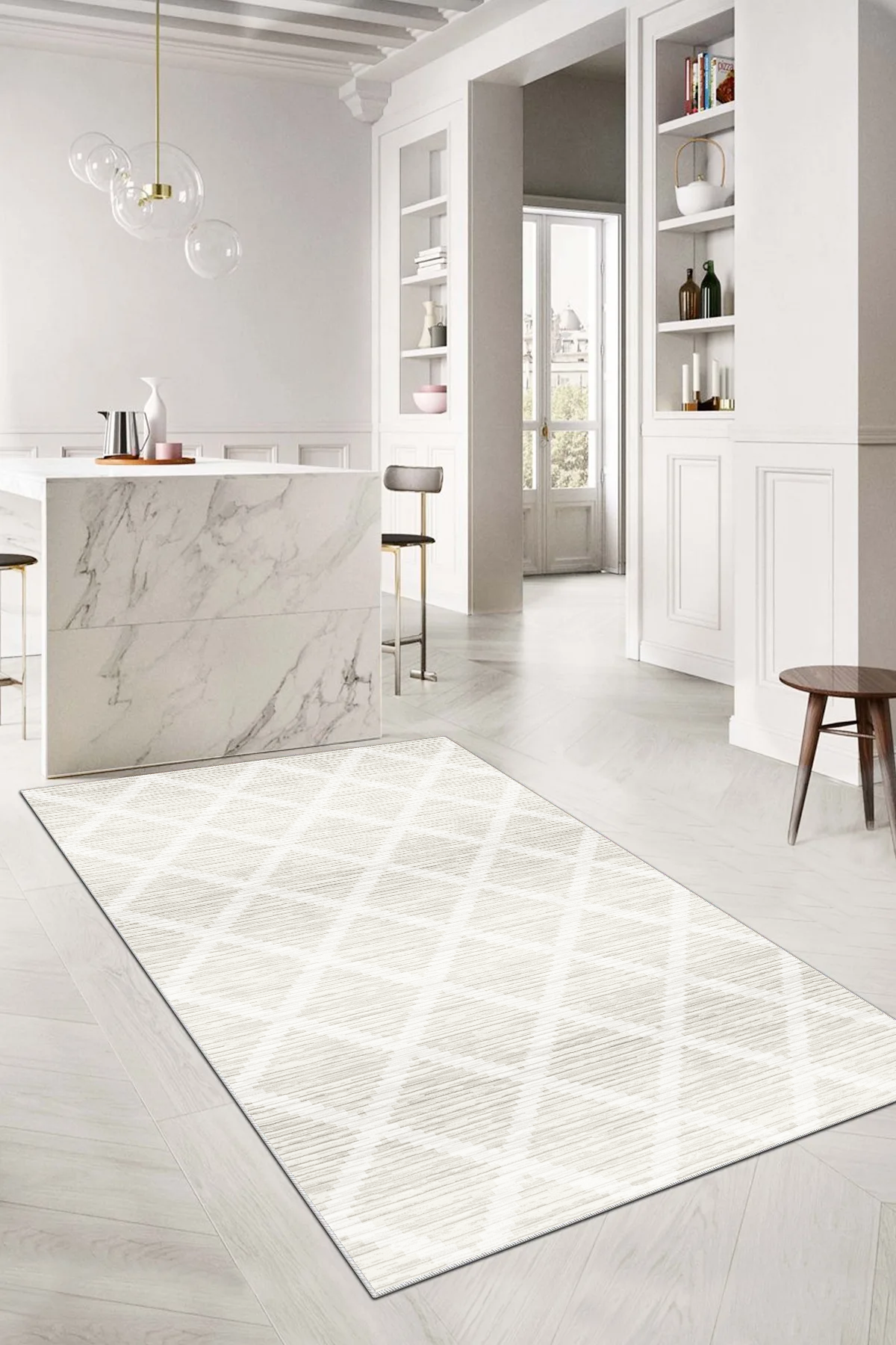 Hazal krem Yeni Nesil Baskılı Halı & Yolluk