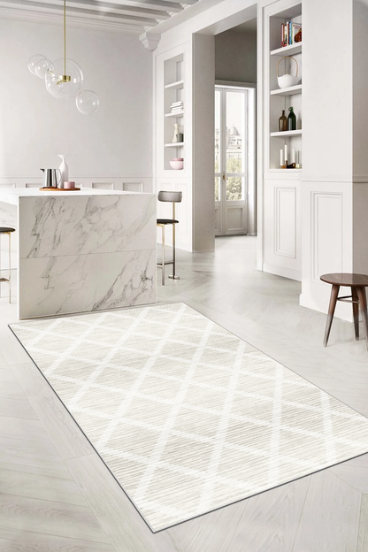 Hazal krem Yeni Nesil Baskılı Halı & Yolluk