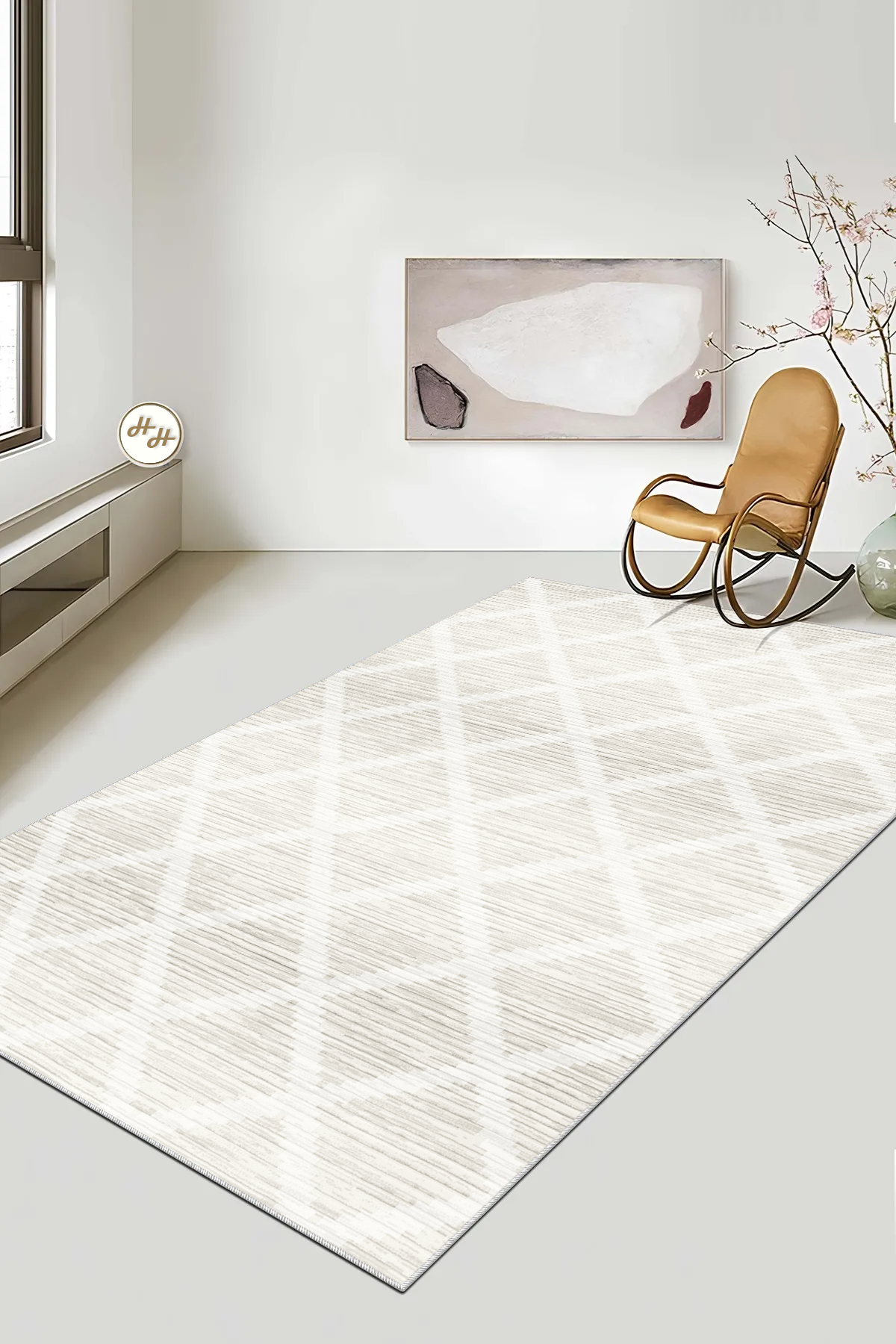 Hazal krem Yeni Nesil Baskılı Halı & Yolluk