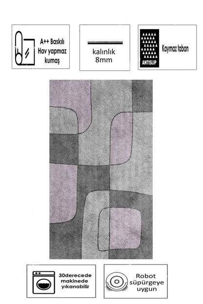 Logo Lila Yeni Nesil Baskılı Halı & Yolluk