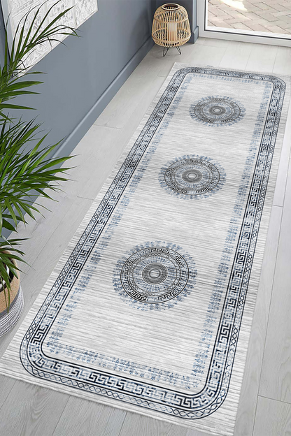 kleopatra Mavi Yeni Nesil Baskılı Halı & Yolluk