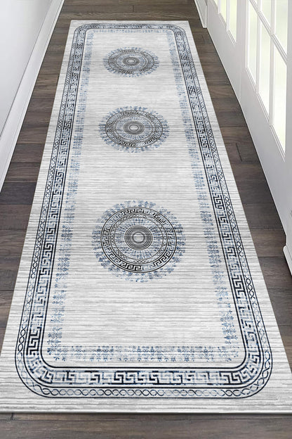 kleopatra Mavi Yeni Nesil Baskılı Halı & Yolluk