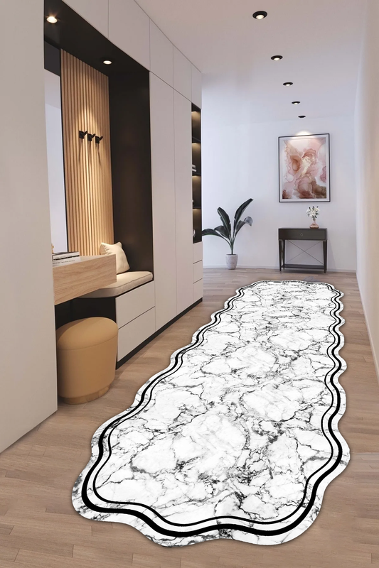 Mermeralda Beyaz Yeni Nesil Baskılı Halı & Yolluk