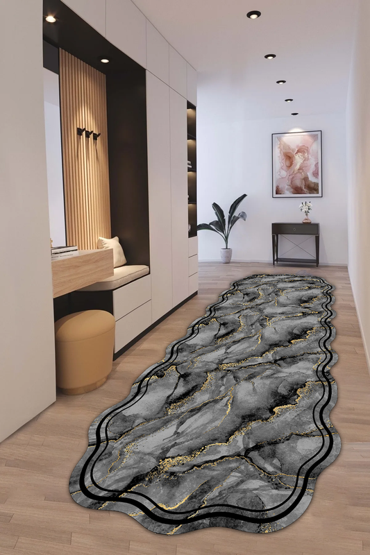 Mermeralda gri Yeni Nesil Baskılı Halı & Yolluk