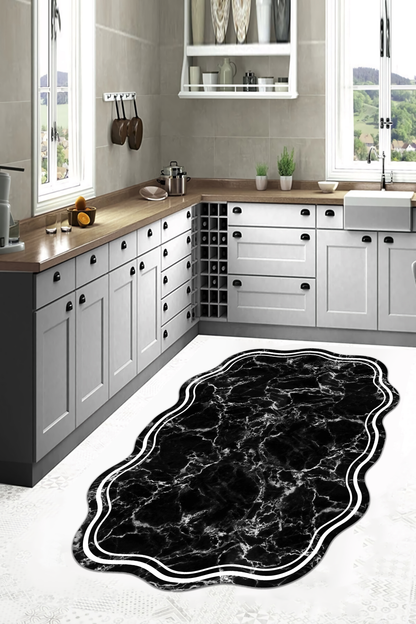 Mermeralda Siyah Yeni Nesil Baskılı Halı & Yolluk