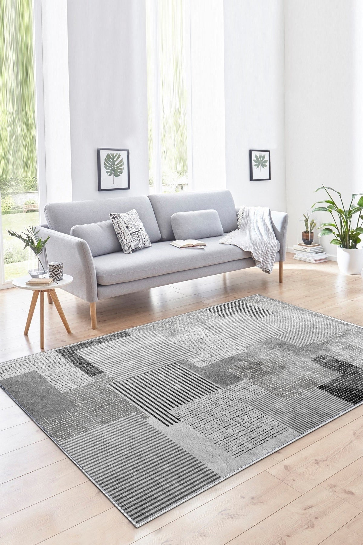 Meto Gri Yeni Nesil Baskılı Halı & Yolluk