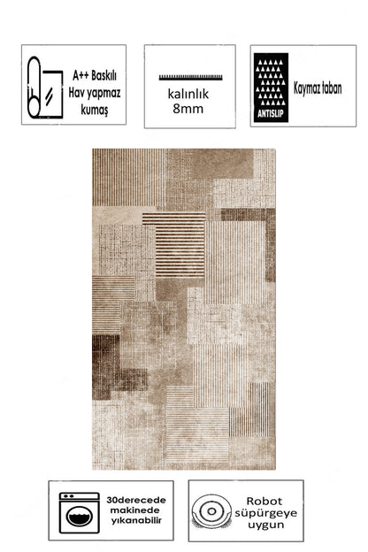 Meto Kahve Yeni Nesil Baskılı Halı & Yolluk