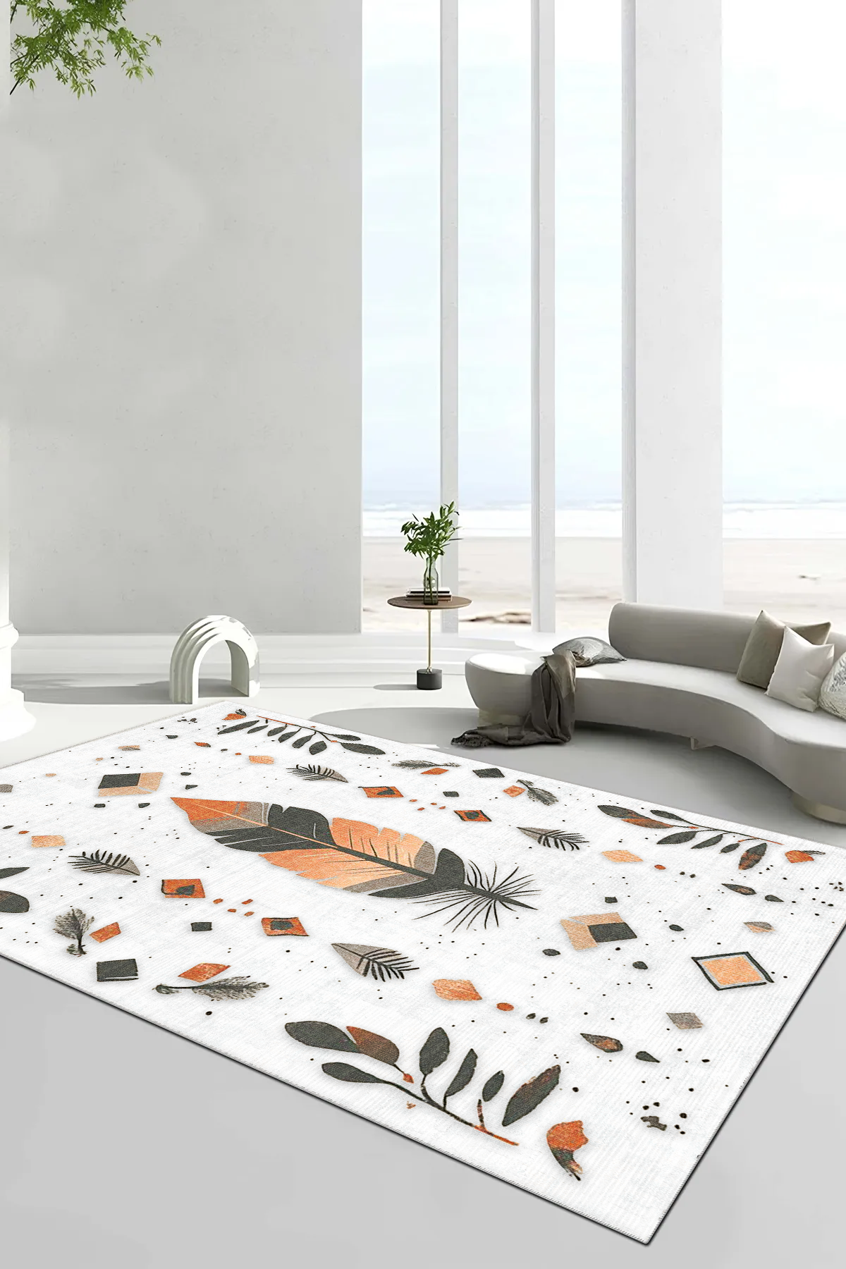 Papua Baskılı Kaymaz Taban Halı & Yolluk