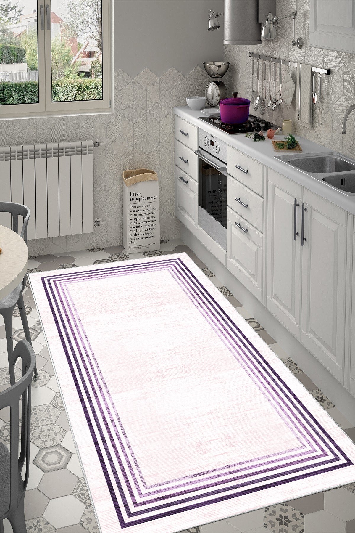 Aura pembe  Yeni Nesil Baskılı Halı & Yolluk