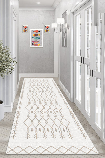 Perla Bej Yeni Nesil Baskılı Halı & Yolluk