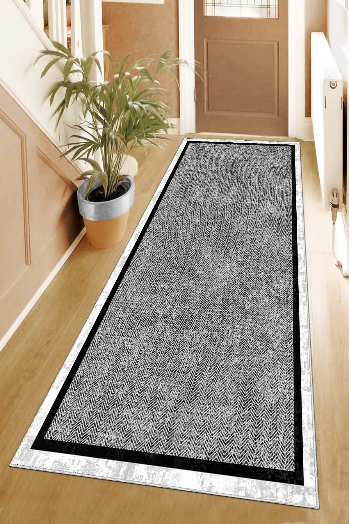 Hermes Siyah Yeni Nesil Baskılı Halı & Yolluk