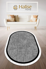 Hermes Siyah Oval Yeni Nesil Baskılı Halı & Yolluk