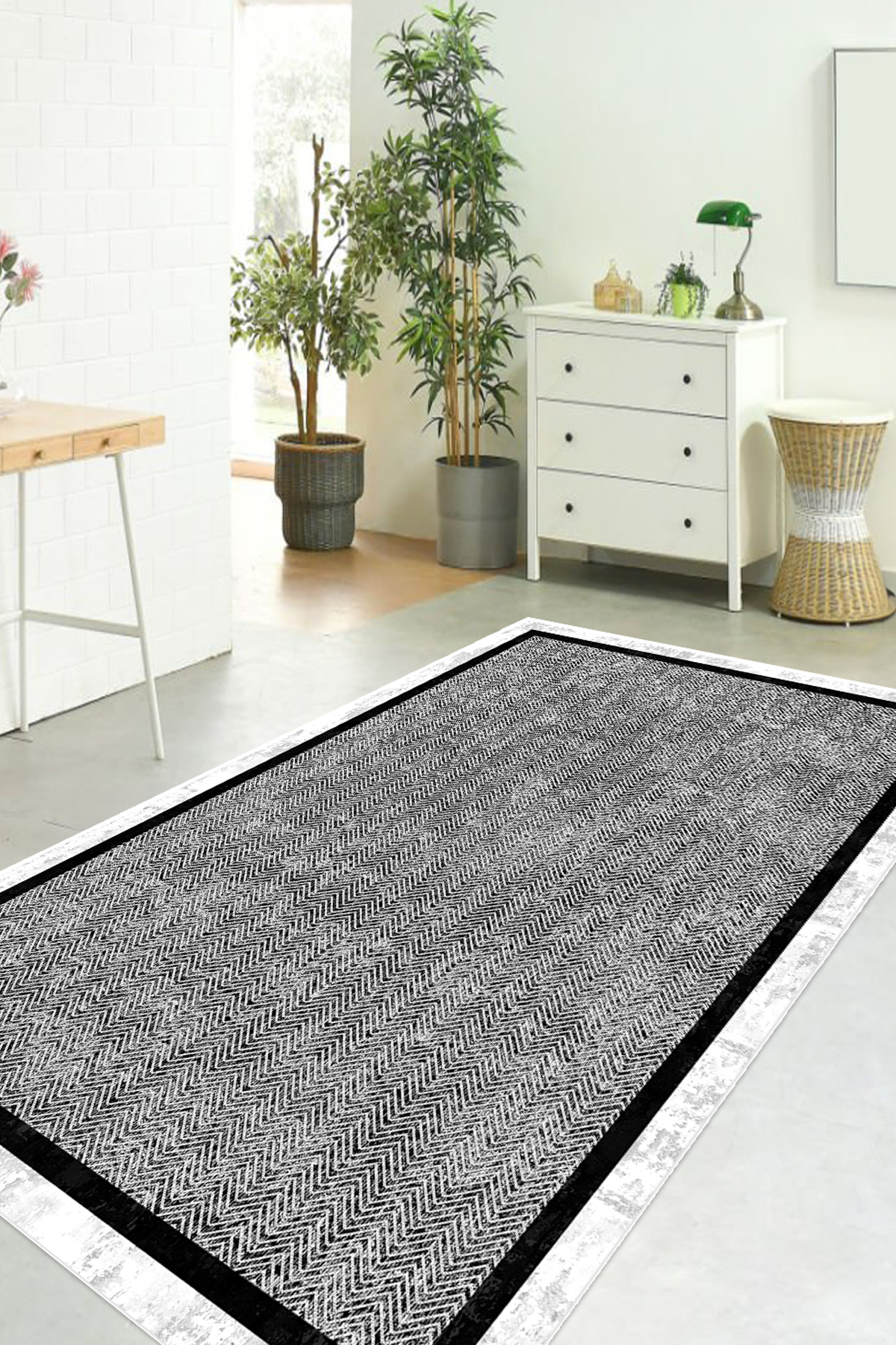 Hermes Siyah Yeni Nesil Baskılı Halı & Yolluk