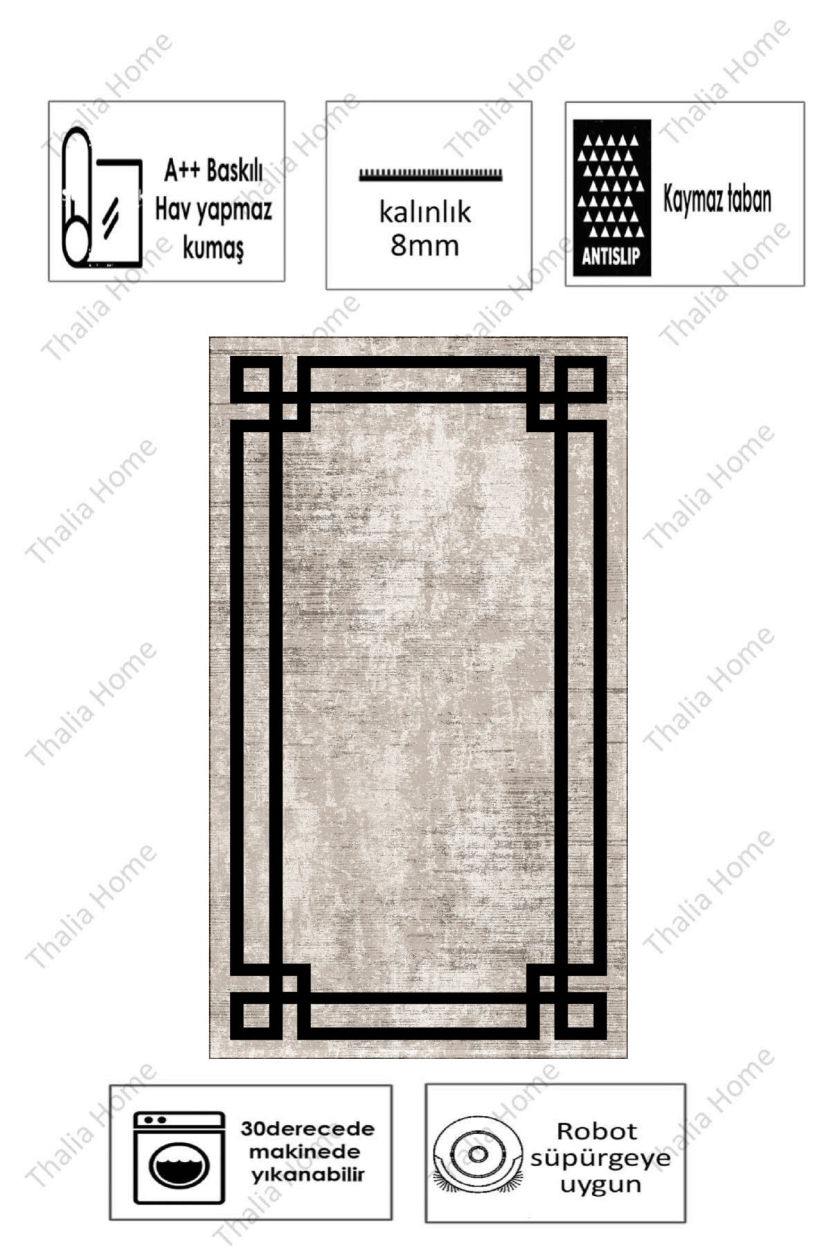 Klasik Bej Yeni Nesil Baskılı Halı & Yolluk