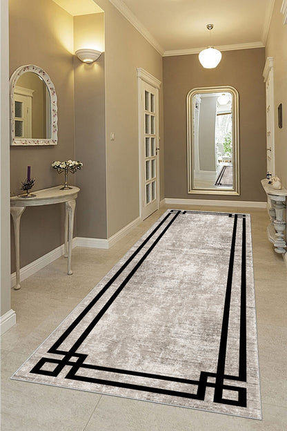 Klasik Bej Yeni Nesil Baskılı Halı & Yolluk